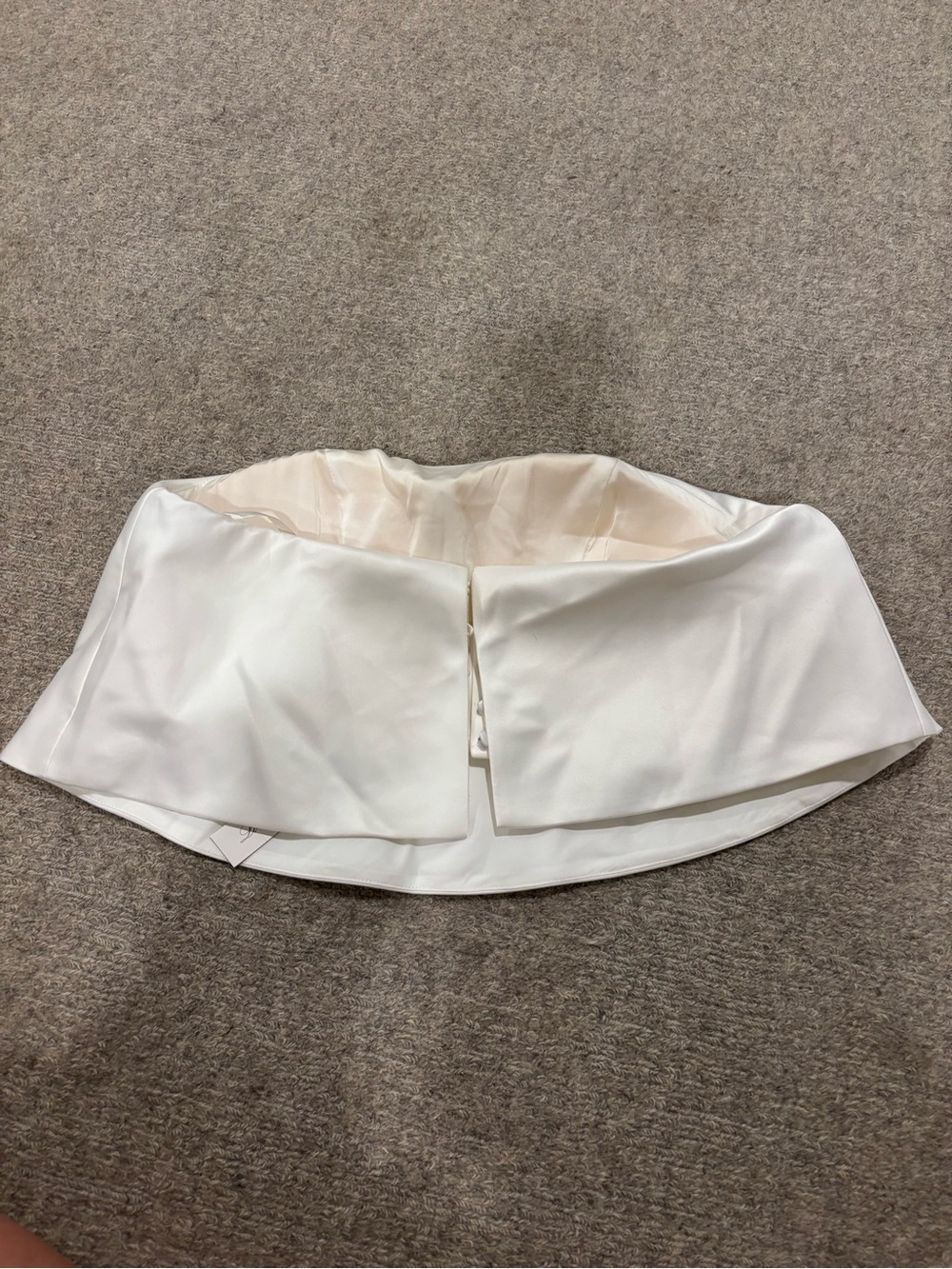 Lovers + Friends Ivory Satin Strapless Corset Bandeau top with built in bra - Picture 2 of 9